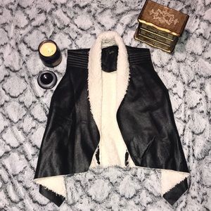 Faux fur black vest